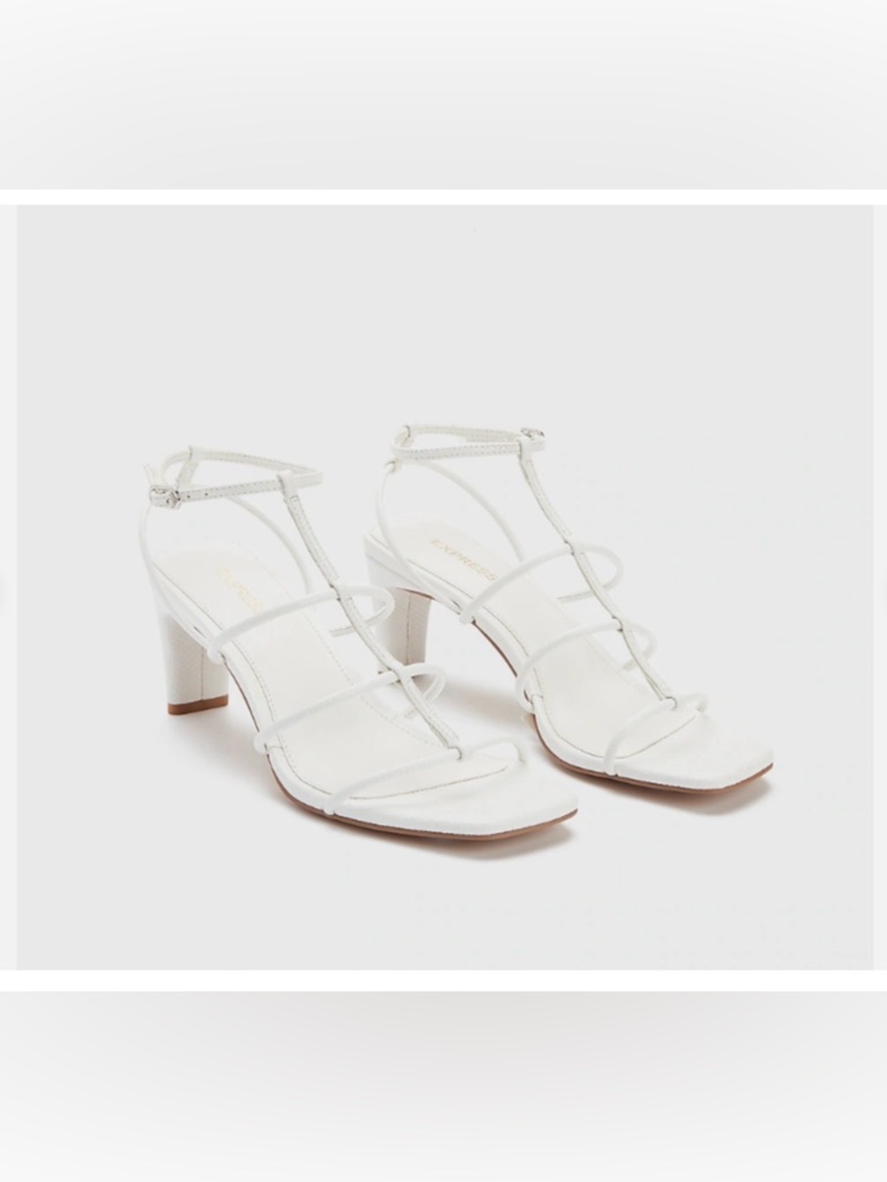 Express White Braided Strappy Slingback Heels - Picture 6 of 7